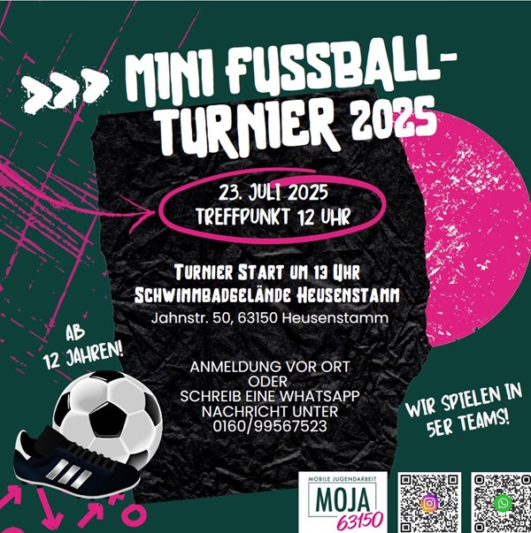 MOJA 63150: Kicken, Teamgeist & Sommerstimmung – Mini-Fußballturnier für Kinder und Jugendliche am 23. Juli
